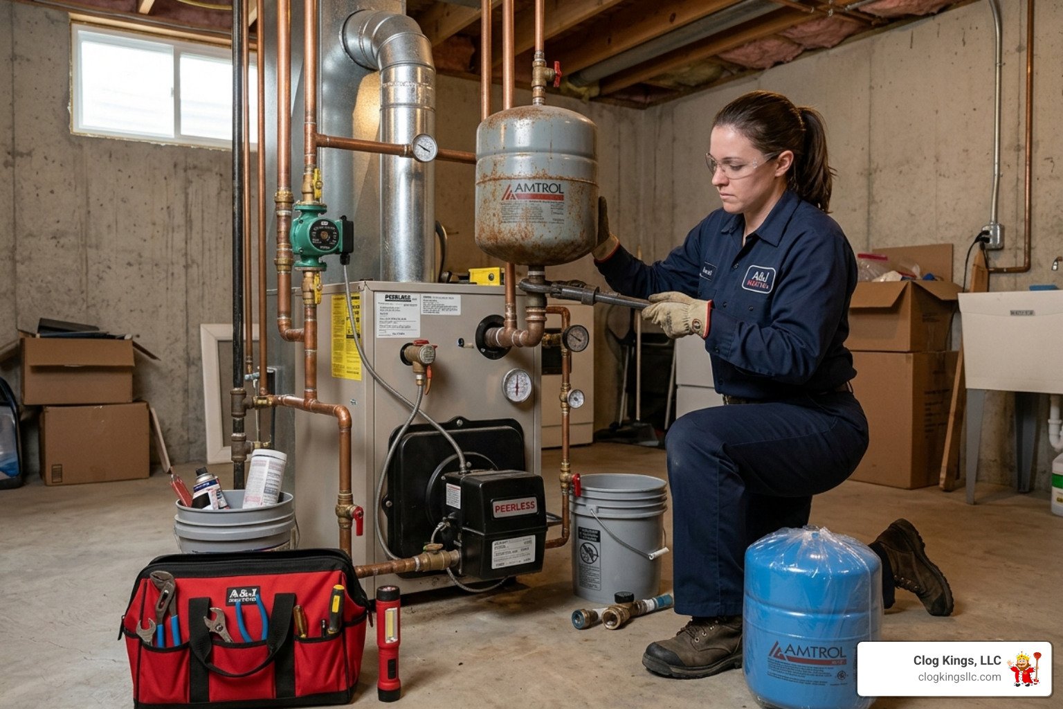 change expansion tank on boiler