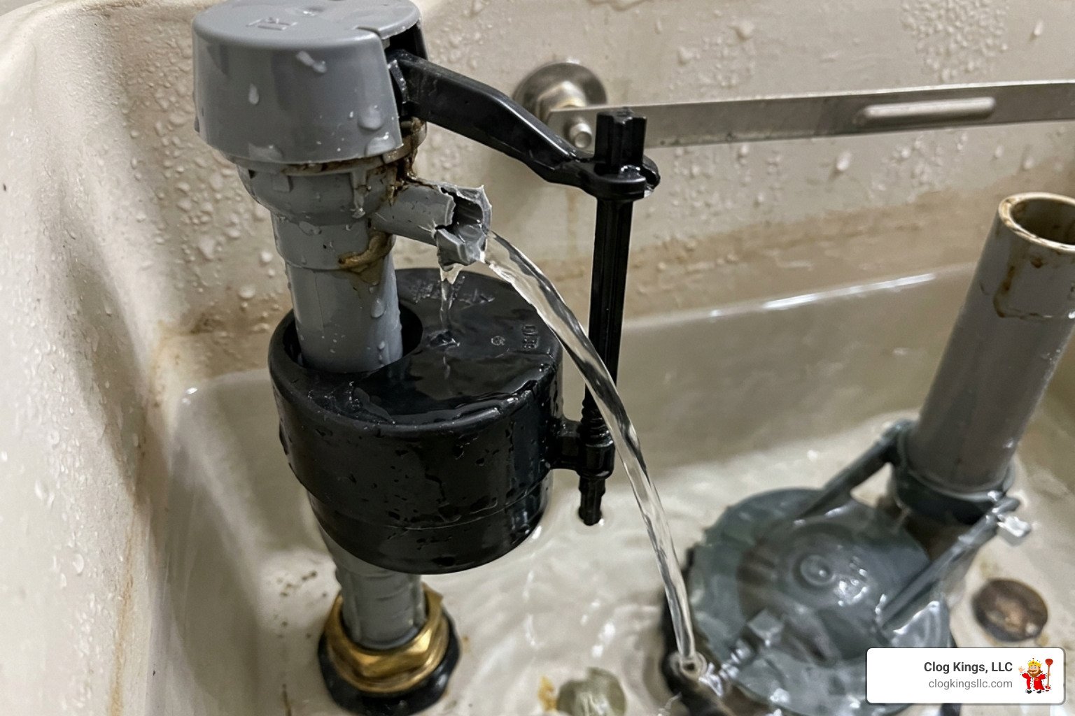 broken toilet valve