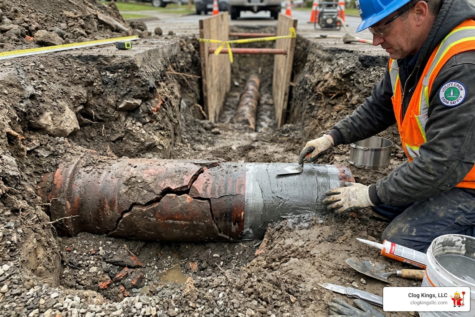 clay sewer pipe repair